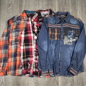 Desigual Shirt Mens Rare Design XXL Multicolor Dress Shirt Bundle